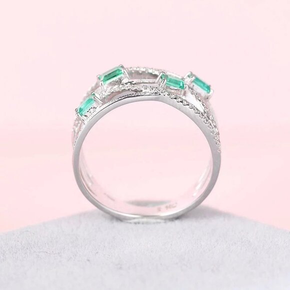 🍁 Fashion Cross Multi Layer Romantic Gems Zircon Rings for Women, EVGG1300 - Picture 6 of 6